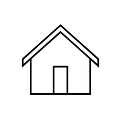 Simple house outline art on transparent background