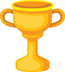 A golden trophy with two handles and a wide base