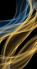 A mesmerizing abstract of ethereal waves in golden yellow and cool blue, representing modern technology and a sense of fluid movement.