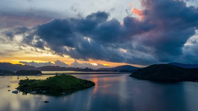 San Mun Tsai Fishing Village at Dawn