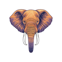 Traditional elephant head holiday icon flat design vector illustration