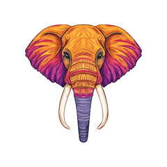 Traditional elephant head holiday icon flat design vector illustration
