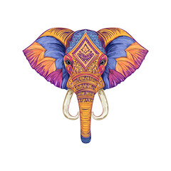 Traditional elephant head holiday icon flat design vector illustration
