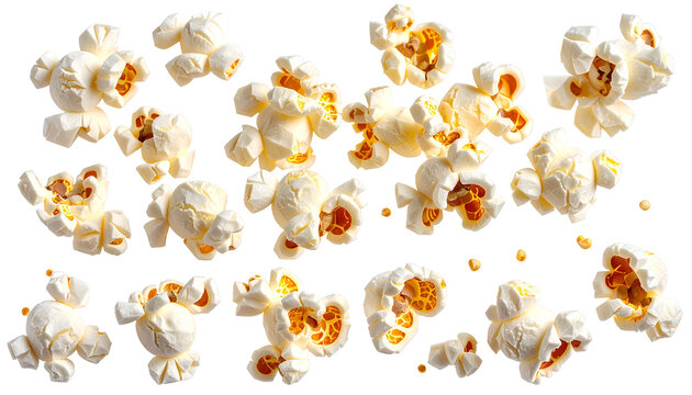 Scattered popcorn kernels, close-up view - Powered by Adobe