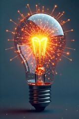 Illuminated Network A Complex Idea Takes Shape, Symbolizing Innovation and Completion