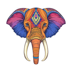 Traditional elephant head holiday icon flat design vector illustration