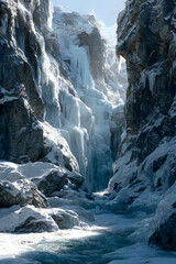 Majestic Frozen Waterfalls Nature's Icy Masterpiecesin Winter Wonderland Landsapes Await Adventurous Exporers Seeking BreathtakingScenic Views and Tranquil erenity