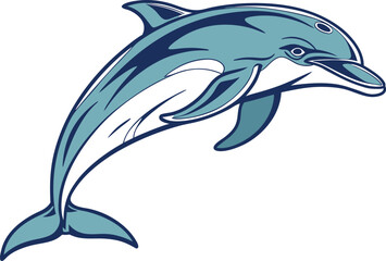 Playful Dolphin Illustration Artwork. Cute Dolphin Cartoon Clipart Design. Realistic Dolphin Ocean Illustration. Swimming Dolphin Creative Artwork. Happy Dolphin Animal Clipart Design