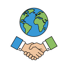 Business partnership icon logo flat vector design