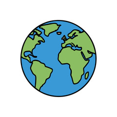 Earth icon logo flat vector design