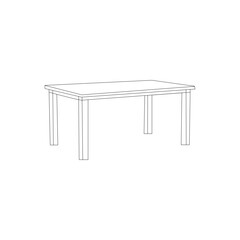 Vector illustration of a simple rectangular dining table.