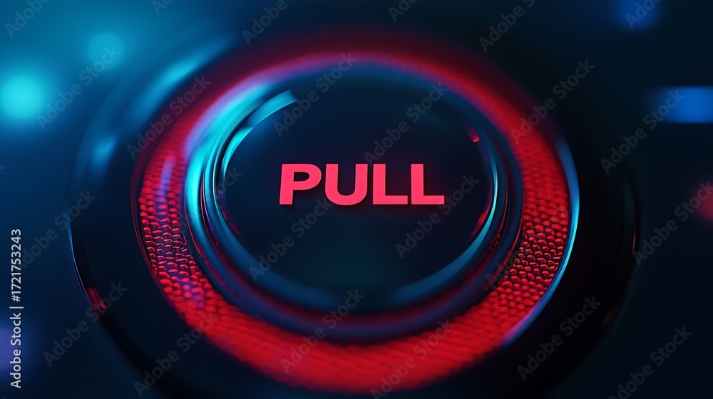 Poster a close-up image of a button labeled 
