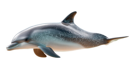 Obraz premium Graceful Dolphin's Aquatic Dance: A captivating portrait of a sleek, streamlined dolphin in the pristine expanse of the ocean, showcasing its inherent grace.