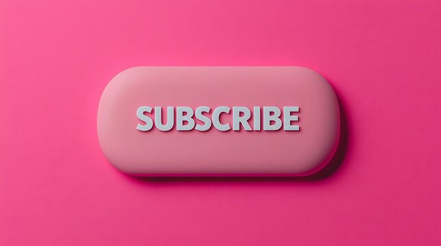 A vibrant pink button featuring the word "SUBSCRIBE" prominently displayed in a modern font.