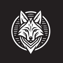 Illustration of a wolf head on a black background. Vector illustration.