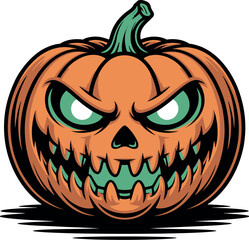 Scary Halloween Pumpkin Vector Design
