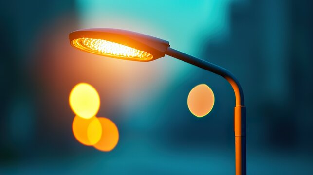 Adaptive street lighting LED array, individual glowing diodes, subtle light intensity change, optical effect.  