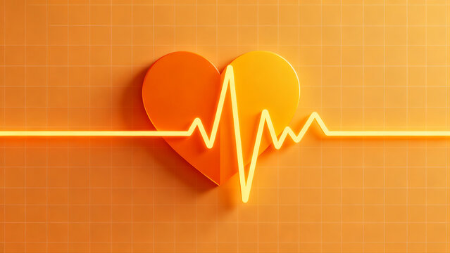 Heart shape and heartbeat line pattern