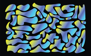 Abstract background with blue and yellow gradient shapes on a black backdrop design