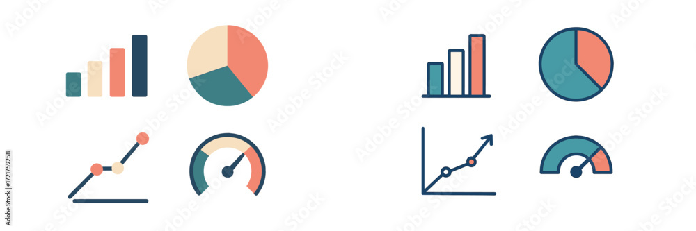 Poster colorful charts and graphs showcasing data trends and statistics in a modern design layout for analy