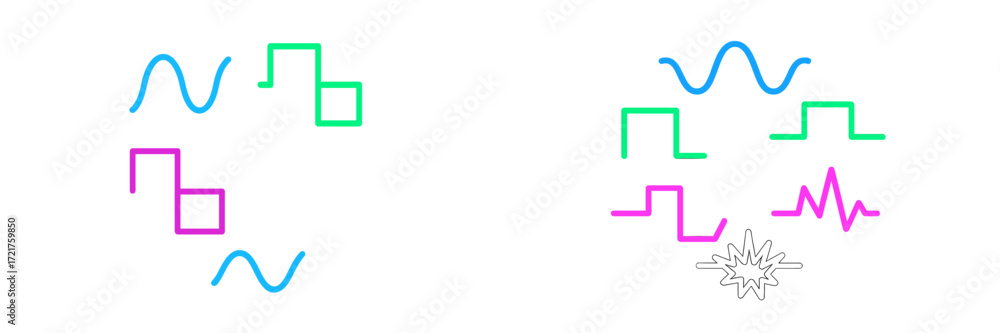 Poster colorful geometric shapes forming dynamic patterns in an abstract design showing energy and motion