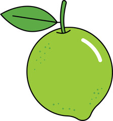 Fresh green fruit with leaf vector illustration scalable eps icon
