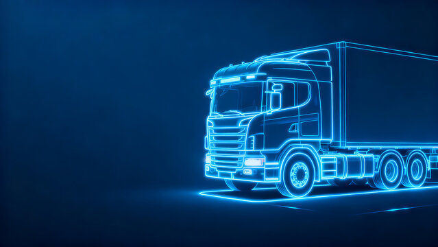 Blue line container truck attitude