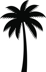 Fototapeta premium Black silhouette palm tree vector illustration scalable tropical icon for eps files