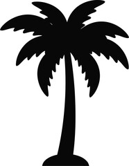 Tropical palm tree silhouette vector graphic scalable eps illustration for design