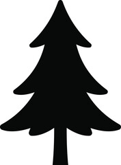 Simple black spruce tree illustration vector art for nature graphics and outdoor designs