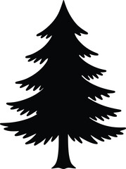 Obraz premium Silhouette vector illustration of a pine tree ideal for nature and holiday designs