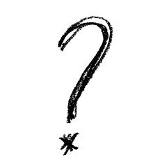 Hand drawn question mark clipart Single element for design
