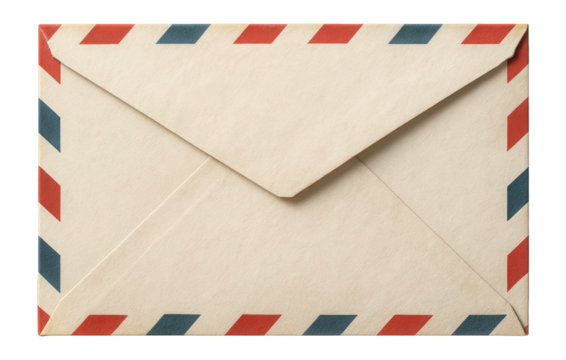 1940s unused air mail envelope with red striped border.