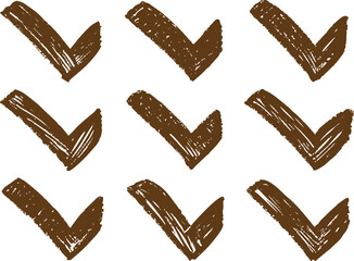 Green seamless heart pattern with a green checkmark icon set