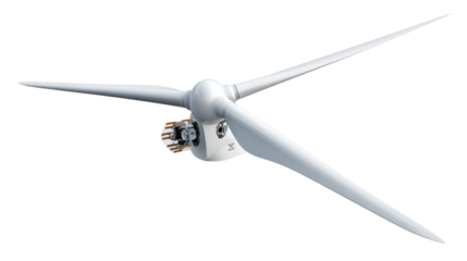 Wind Turbine Rotor: A meticulously rendered image of a wind turbine rotor with its streamlined blades, poised to harness the wind's energy for sustainable power generation.