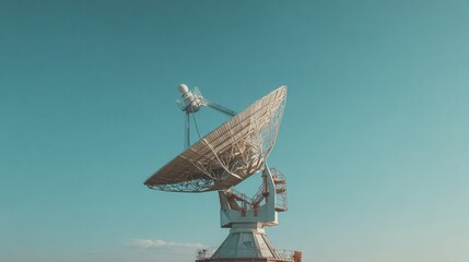 large satellite dish under blue sky