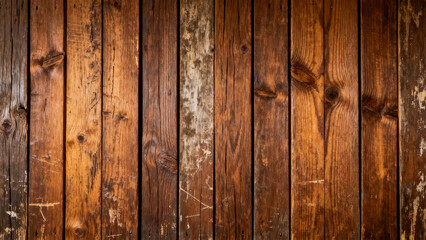 Naklejka premium Vertical Wooden Planks Texture with Natural Grain in Warm Brown Tones