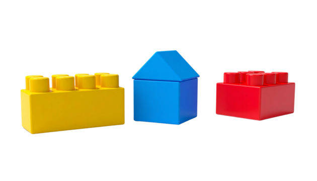 Playful Construction Block Bundle Pack, isolated on transparent background