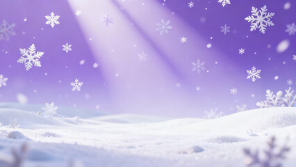 Light and Snowflakes in Snowy Scene