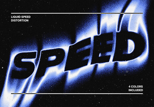 Liquid Speed Distortion Text Effect Mockup