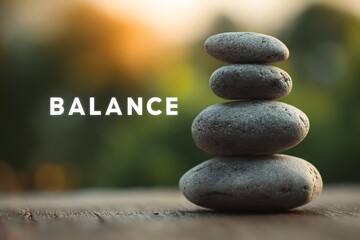 Serene Stacked Stones Representing Balance and Tranquility in Nature's Beauty