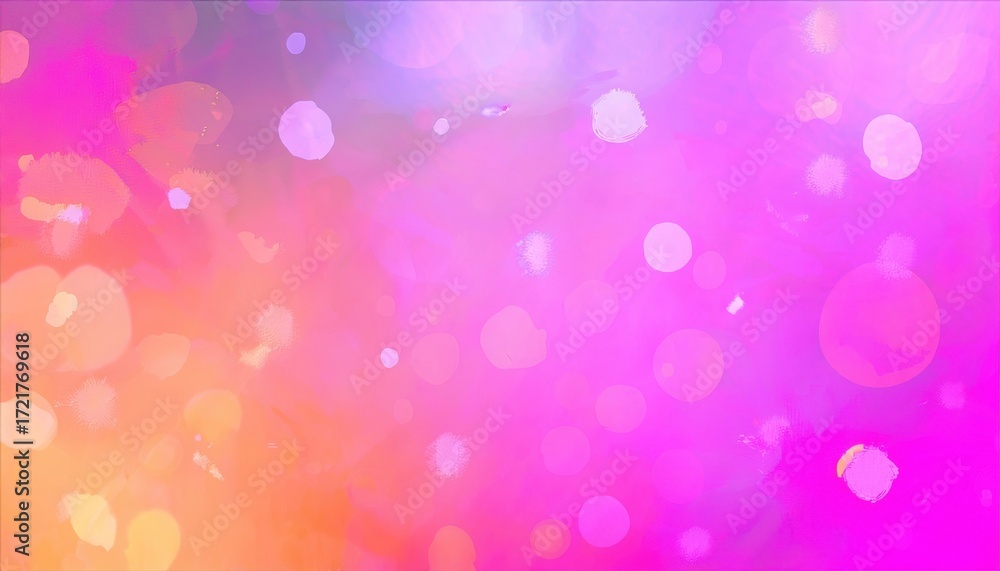 Aufkleber vibrant pink orange abstract blur with glowing circular light shapes and soft bokeh gradient for wal