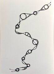 Neurographic style concept abstract traditional art illustration, circle, lines, markers and pencils