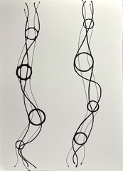 Neurographic style concept abstract traditional art illustration, circle, lines, markers and pencils