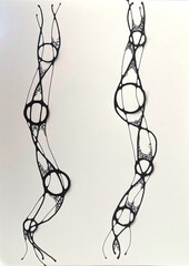 Neurographic style concept abstract traditional art illustration, circle, lines, markers and pencils