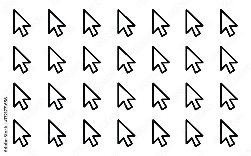 Fototapete vector art of mouse pointer pattern seamless texture of cursor arrows for web design, user interface