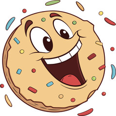 Vector art illustration of sweet cartoon animals eating delicious food like chocolate, cheese, and pizza