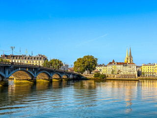 Fototapeta premium Street view of downtown in Bayonne, France