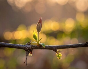 Delicate spring bud emerging