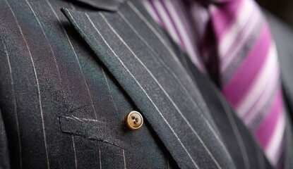 Close-up of a pinstriped suit jacket (3)